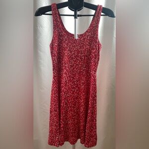Old Navy Red Ditsy Print Mini Dress